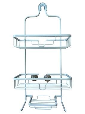 Zenna Home Rustproof Hanging Shower Caddy Satin Chrome Sturdy Metal